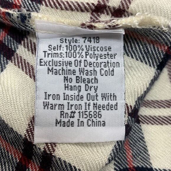 Johnny Was Workshop Women’s Medium Plaid Floral Midi Tunic Dress Boho Soho - Picture 6 of 8